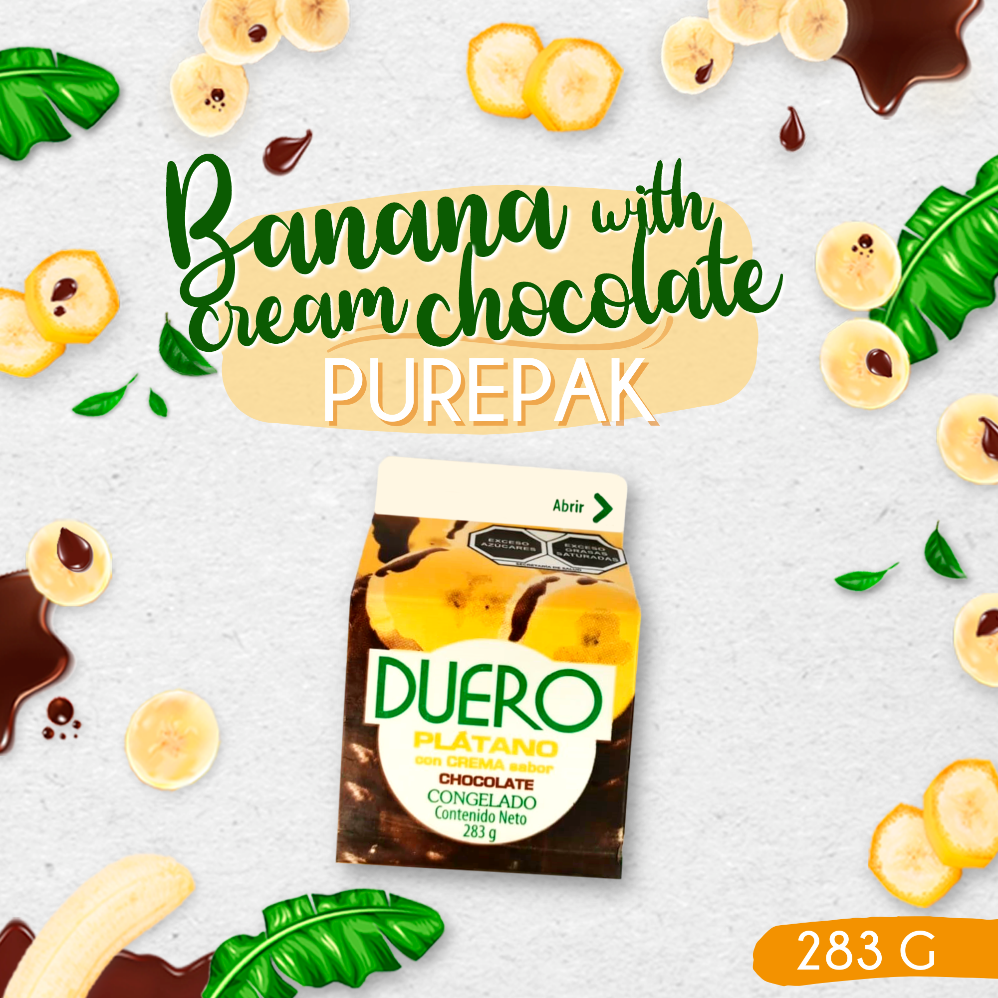 Productos inicio - plátano con chocolate